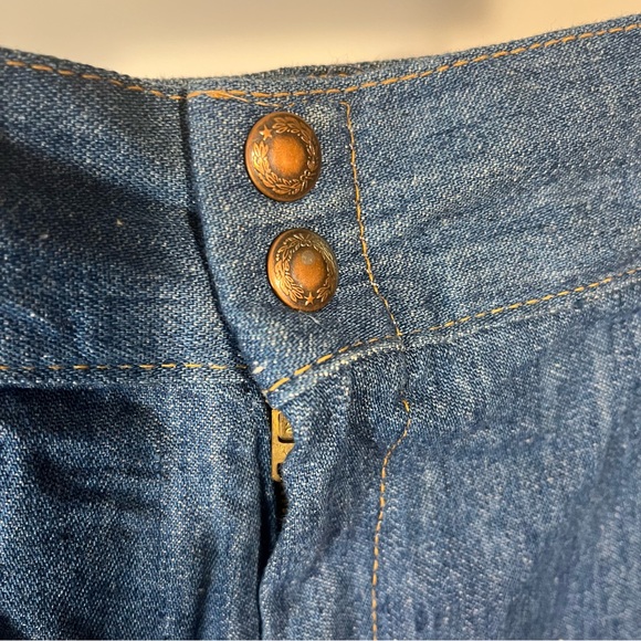 Vintage 70s Denim Wide Leg High Waisted Culottes Small - Picture 4 of 11